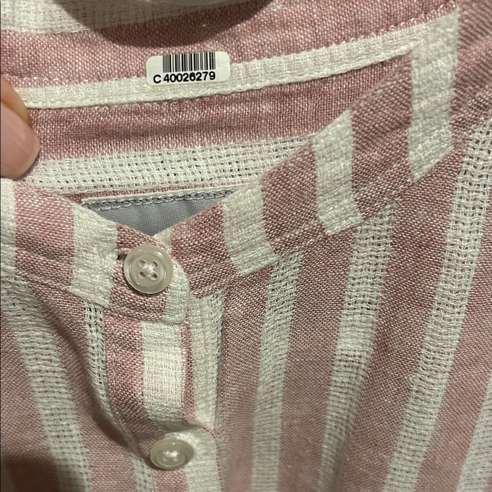 NWT Rails Angelina Pale Pink and White Striped Mini Dress Linen Blend Size XS - Picture 7 of 10